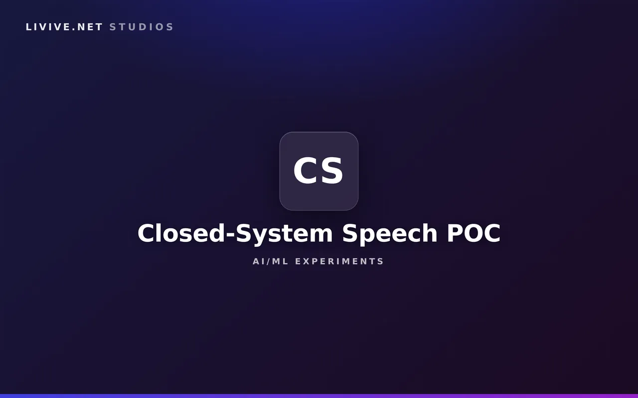 Closed-System Speech POC — Reconstructing canonical speech waveforms for a closed phrase set with lightweight LiteRT-friendly models.