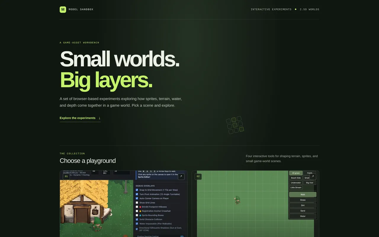 Oblique · 2.5D World Sandbox — A browser-based workbench for building and exploring layered 2.5D game worlds