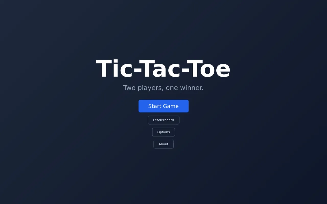 Vibe Tic-Tac-Toe — Two-player tic-tac-toe in plain HTML, CSS, and JavaScript